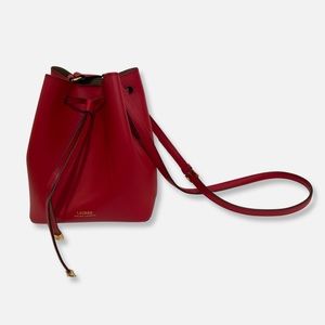 Ralph Lauren Red Leather Bucket Bag Brand New without Tags